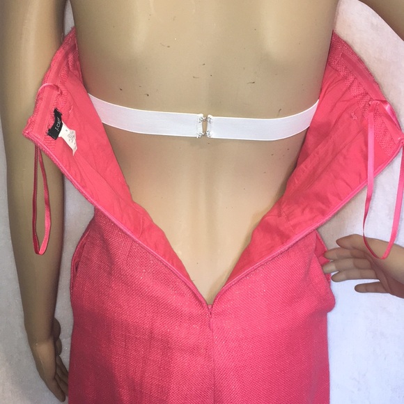 J.Crew Coral & Gold Strapless Dress - Picture 6 of 11